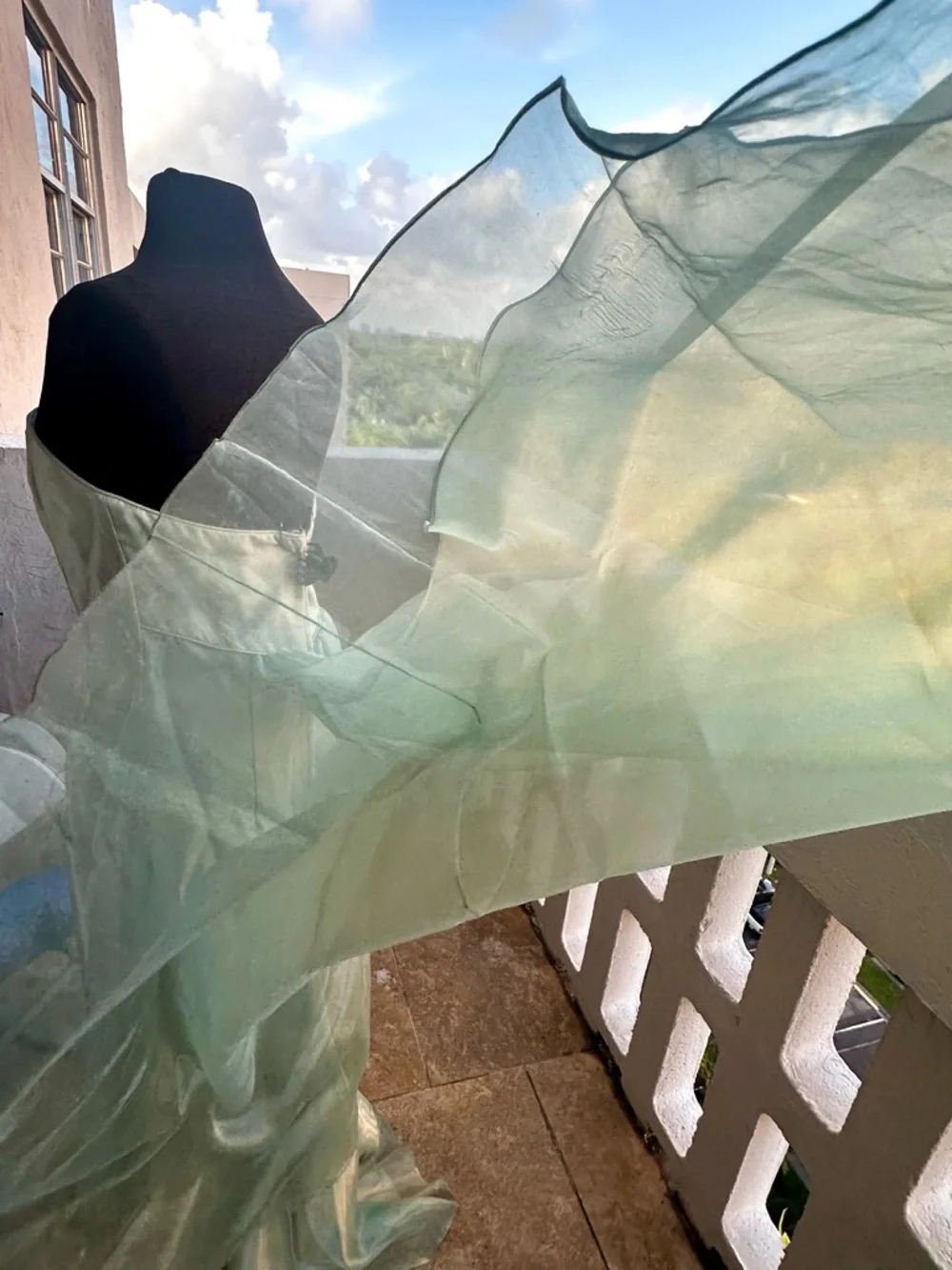 Scott McClintock Mint Green Strapless Gown Crystal Bodice Vintage Formal Dress 6 - Picture 2 of 15